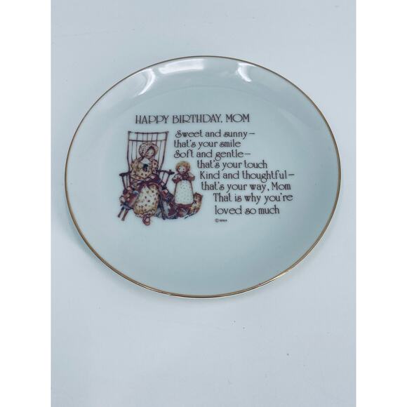 Vintage Lasting Memories Genuine Porcelain Birthday Mom Plate - Picture 1 of 2